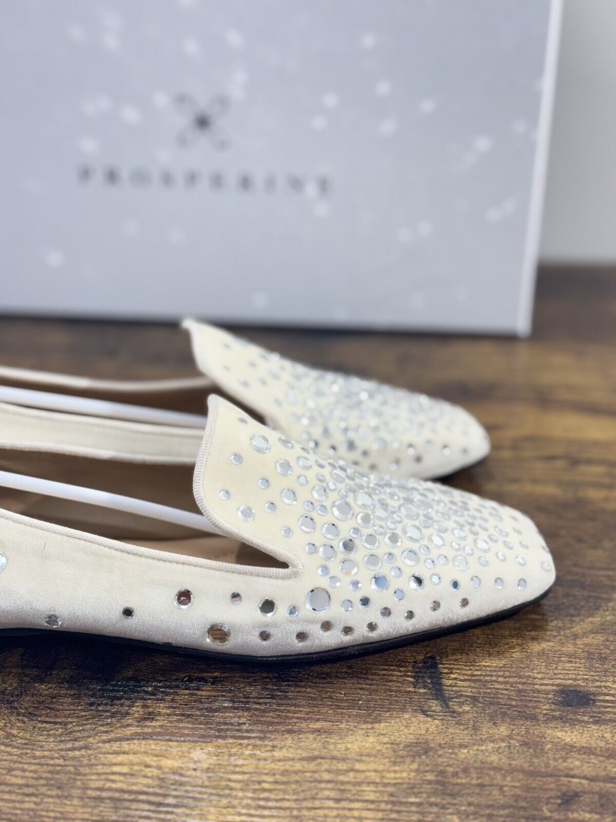 Prosperine mocassino donna in Bianco Strass Velluto luxury made in italy 37