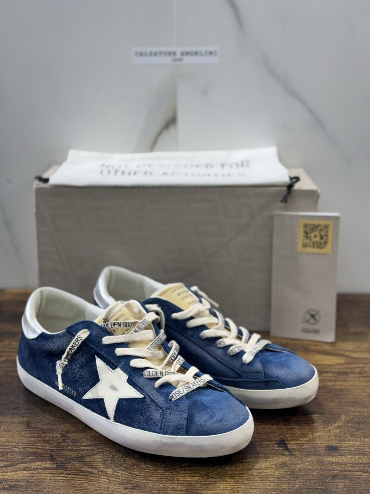Golden Goose Superstar Suede Blu  Luxury Sneaker Uomo 44