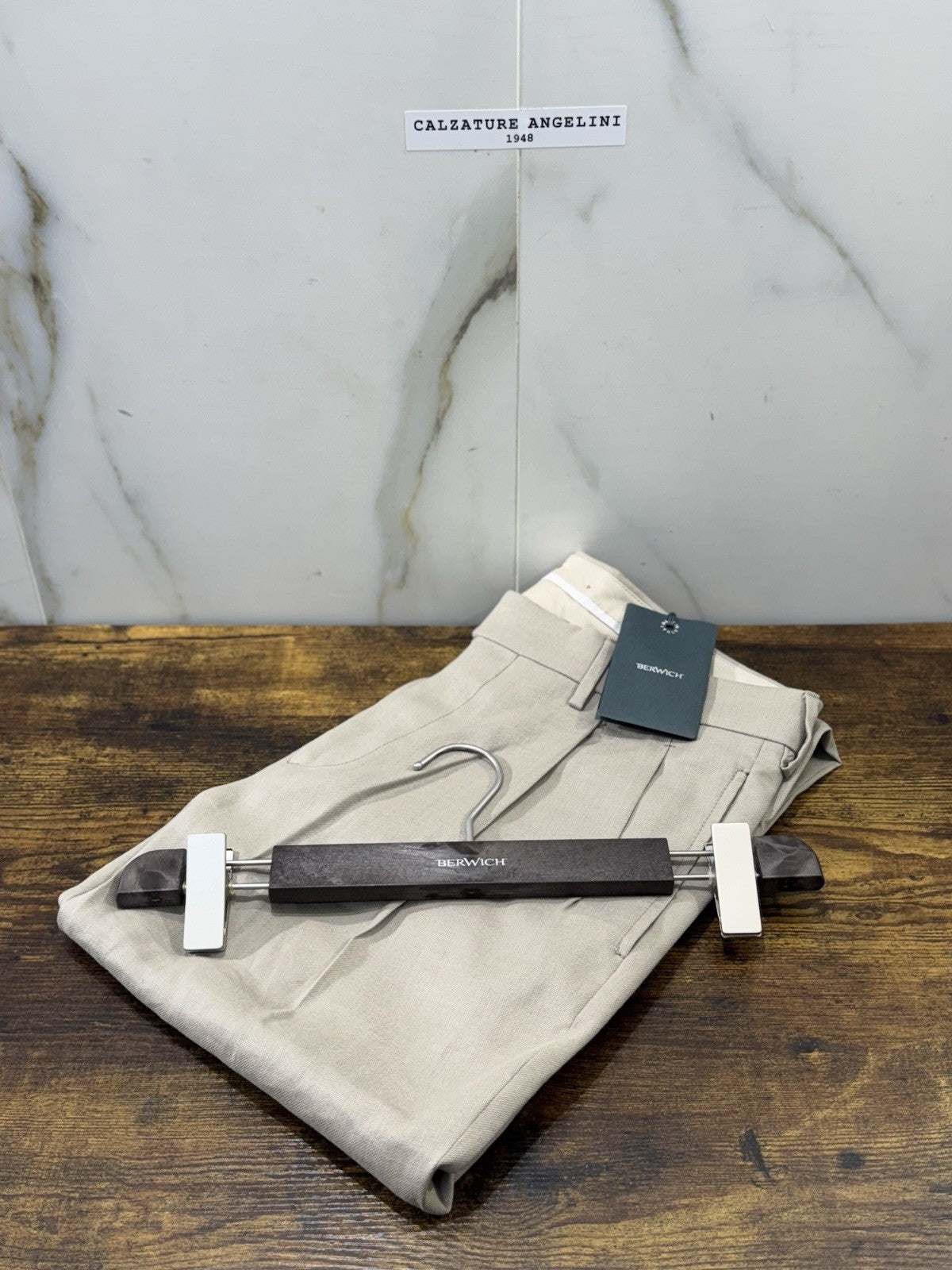 Berwich Pantalone Cotone E Lino Barber Long Beige  Made in Italy  Uomo 46