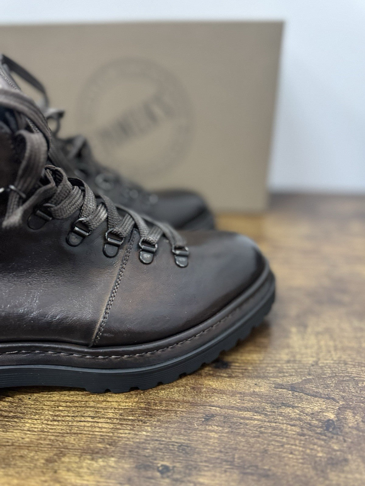 Pawelk’s Polacchino  Pedula Pelle Marrone Mountain Boot    Casual Boot Uomo 40