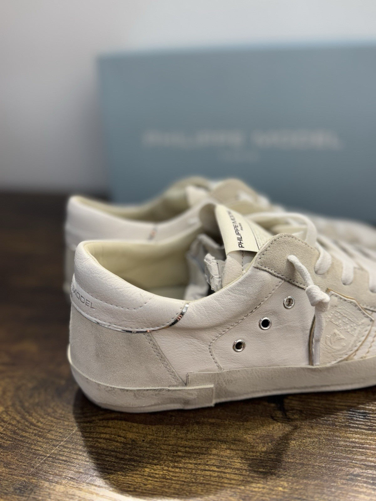 Philippe Model Paris Low Pelle Bianca  Casual Sneaker Uomo 40