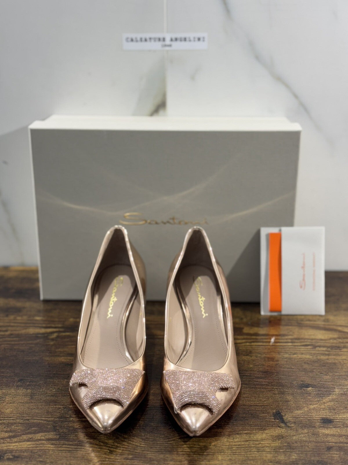 Santoni Decollete’ Donna Oro Rosa Luxury Santoni Icon Shoes Woman 39.5