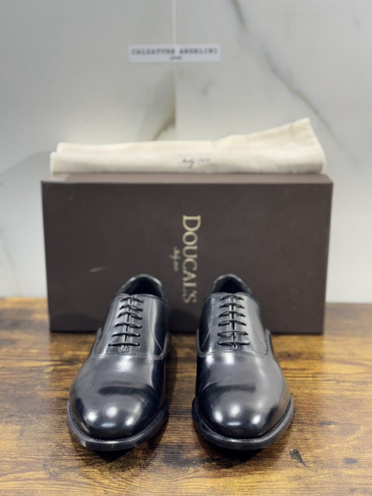 Doucal’s Scarpa Uomo Derby Oxford Pelle Nero  Luxury Men Doucal’s Shoes 41.5