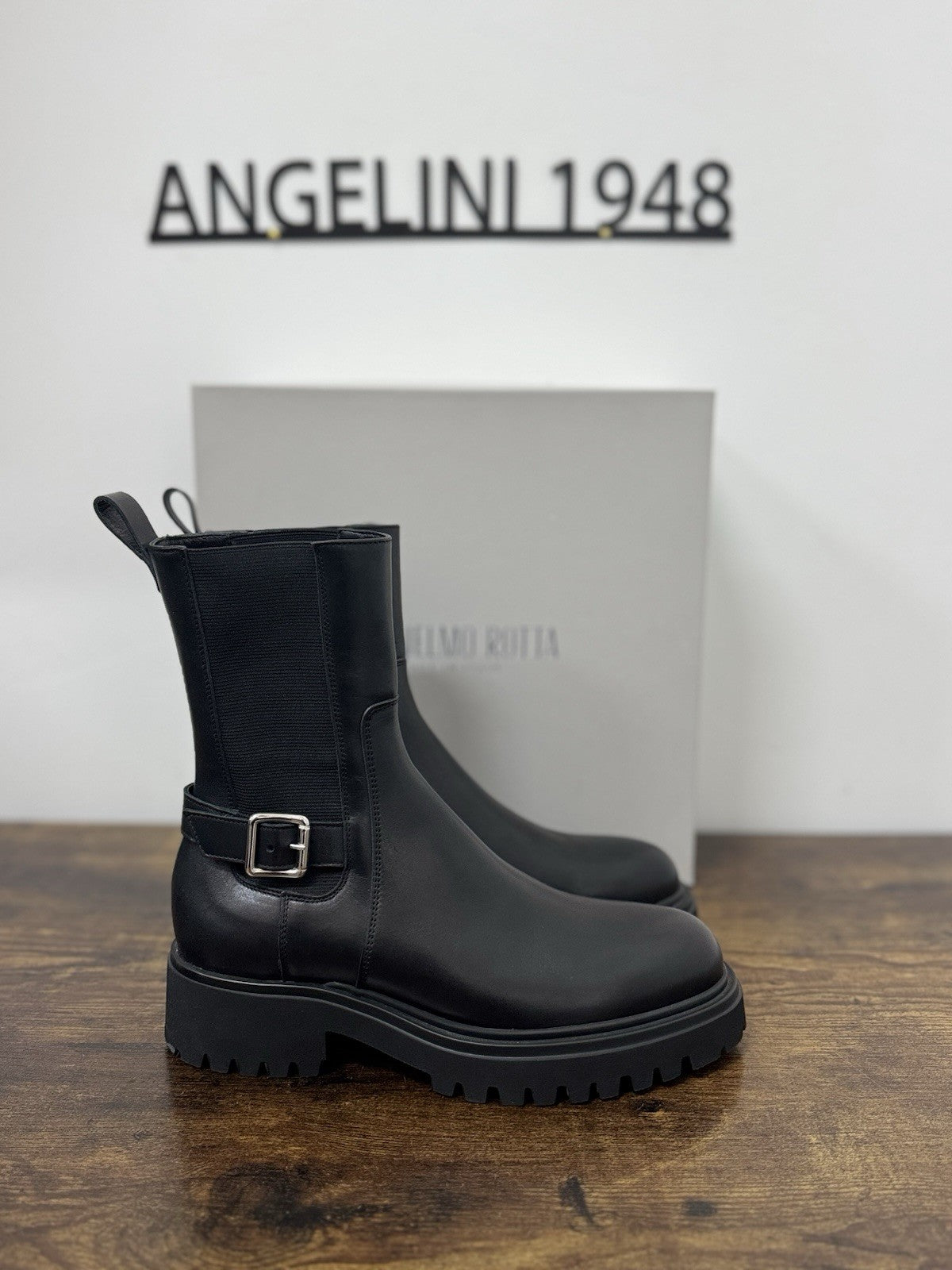 Guglielmo Rotta Stivaletto Combat  Pelle Nero Causal Boot Donna 41
