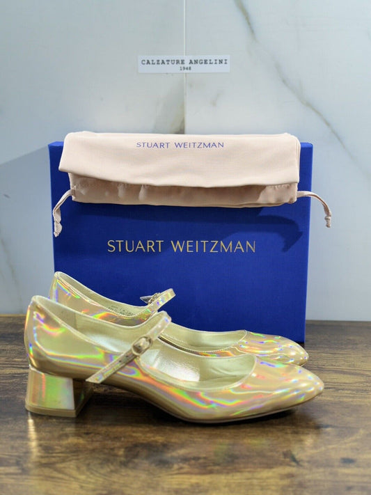 stuart weitzman Vivienne 35 Mary Jane  Platino   Luxury Woman Shoes  41