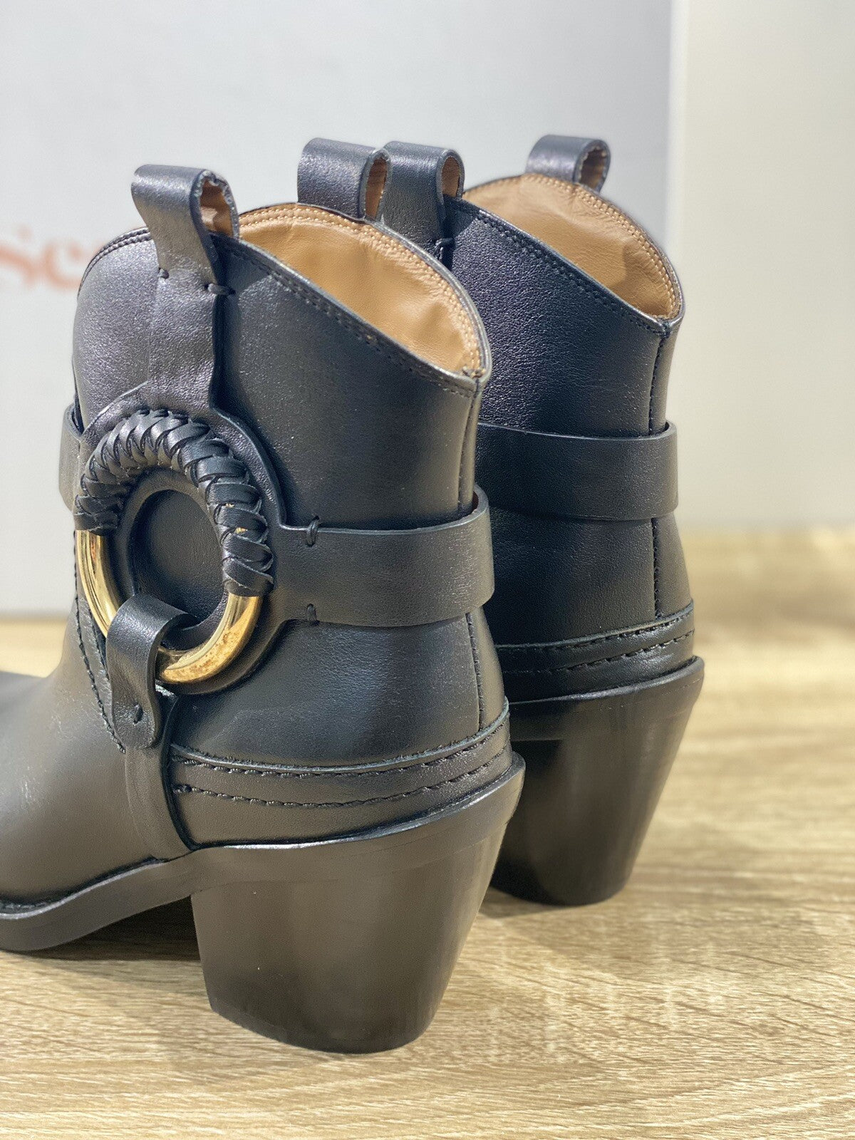 See By Chloe’ Texano Hanna cowboy pelle Nera luxury boot woman 37 