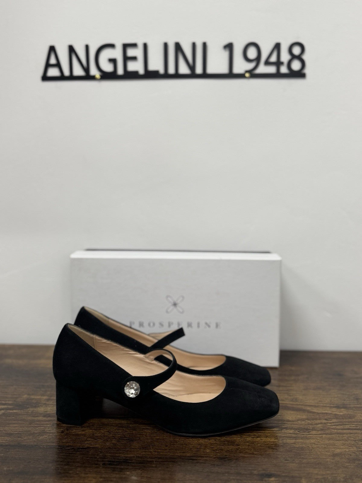 Prosperine Décolleté Suede Nero Con Tacco Scarpa Donna 37