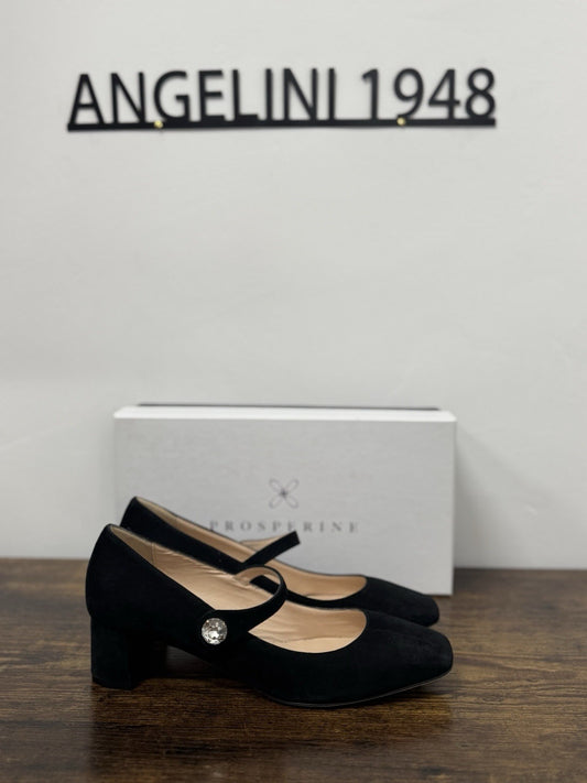 Prosperine Décolleté Suede Nero Con Tacco Scarpa Donna 37
