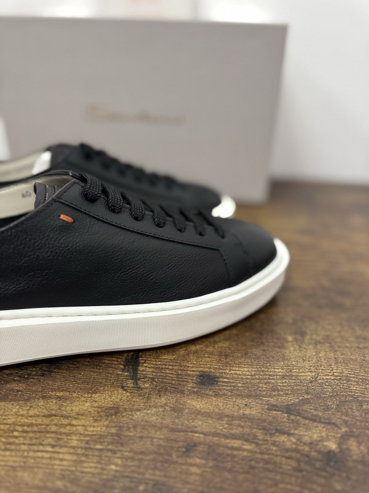 Santoni Sneaker Icon Pelle Nera   Casual Scarpa Santoni 40