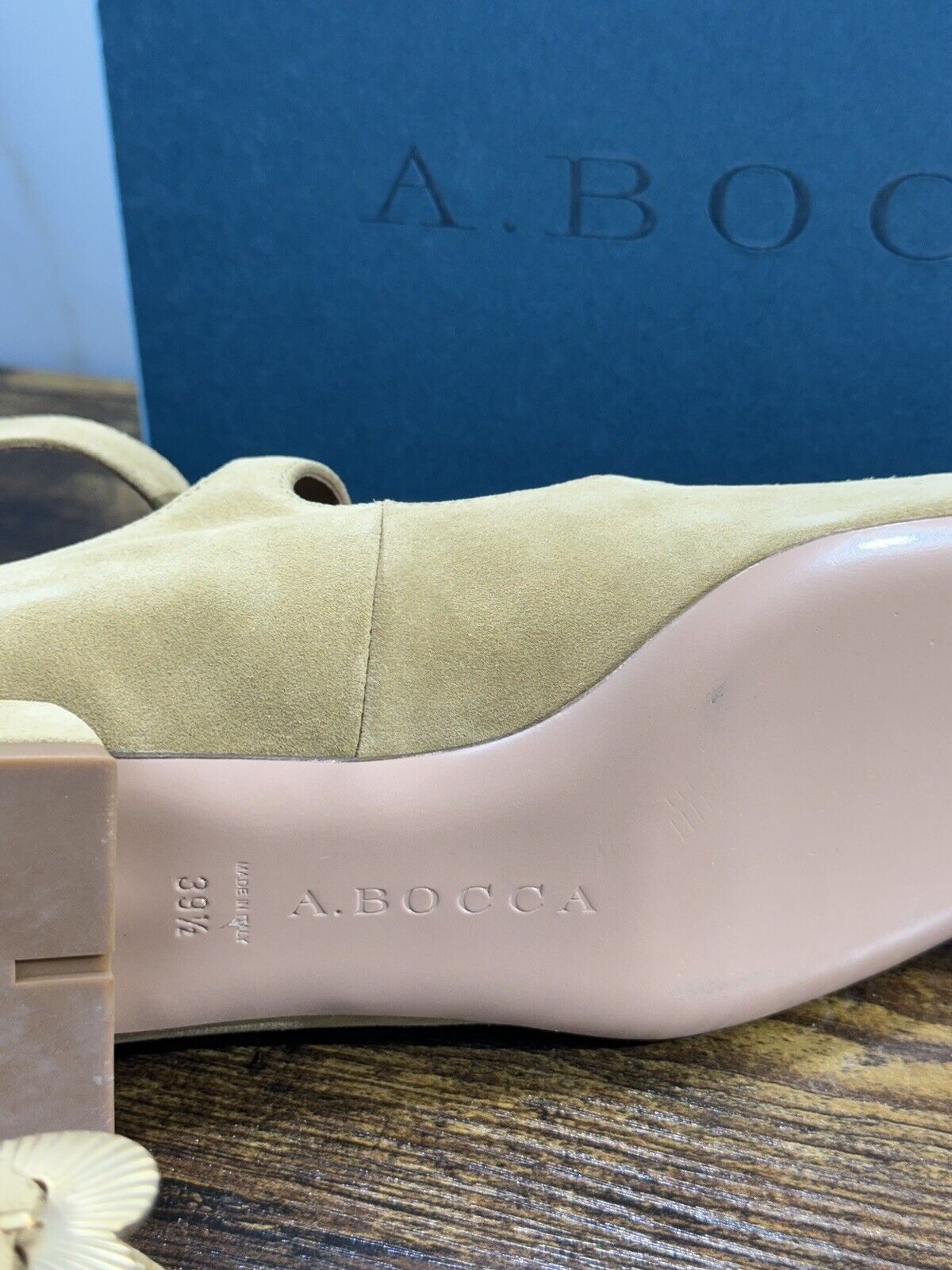 A.Bocca Two For Love Scarpa Donna Suede  Beige  Con Tacco Luxury Handmade 39.5