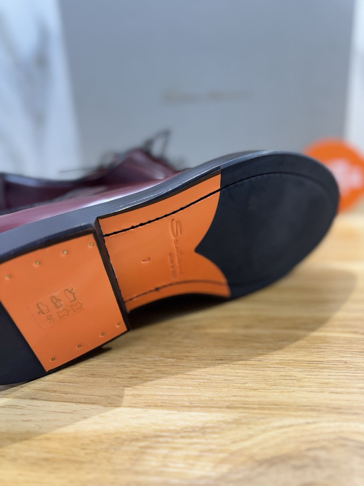 Santoni Derby Pelle Bordo’ Spazzolato Luxury Santoni Scarpa Uomo 41