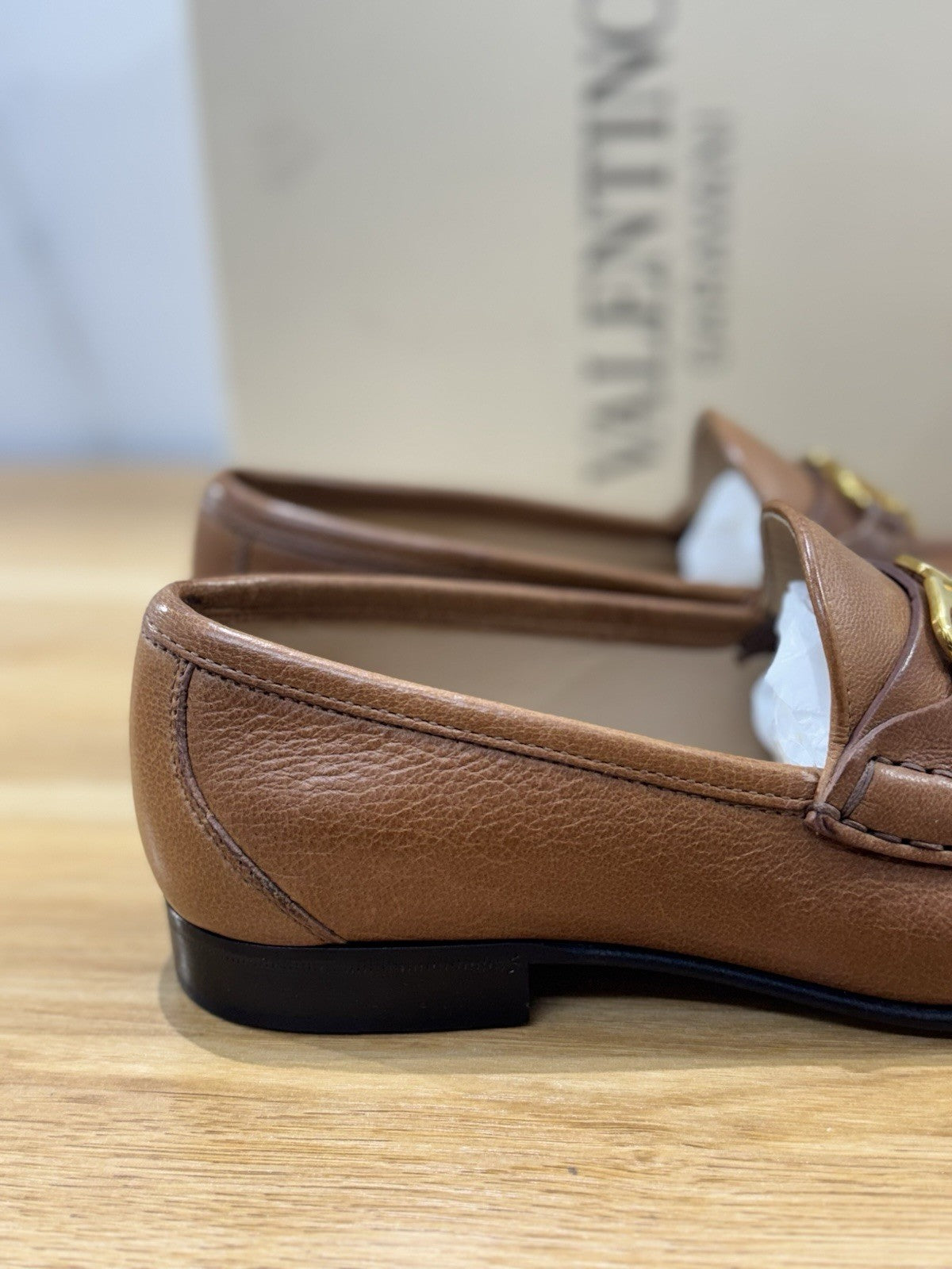 Valentino Garavani Mocassino Vlogo Signature Pelle Cuoio Luxury Donna 39