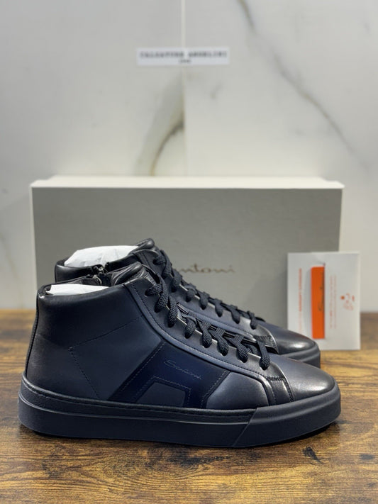 Santoni Sneaker Pelle Blu Luxury Men Santoni Shoes Icon Uomo 41