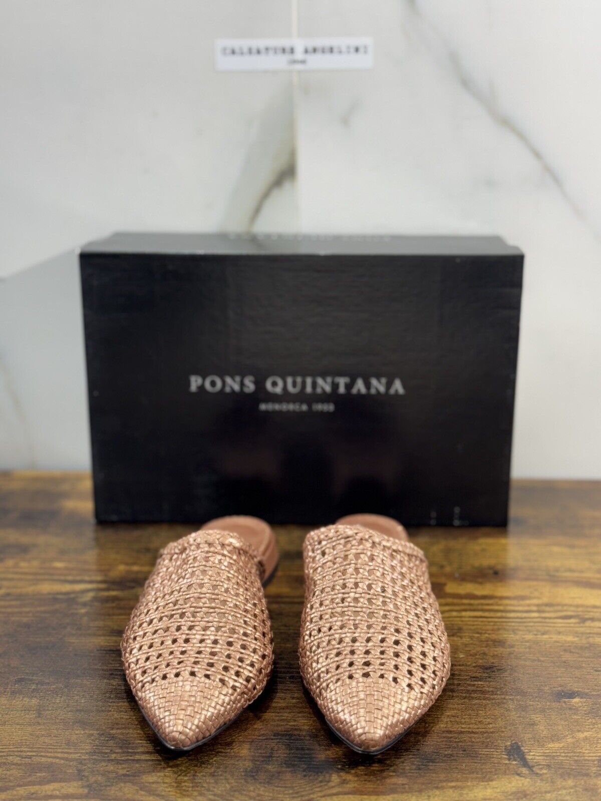 Pons Quintana Sandalo Donna     Pelle Oro Rosa   Handmade    37