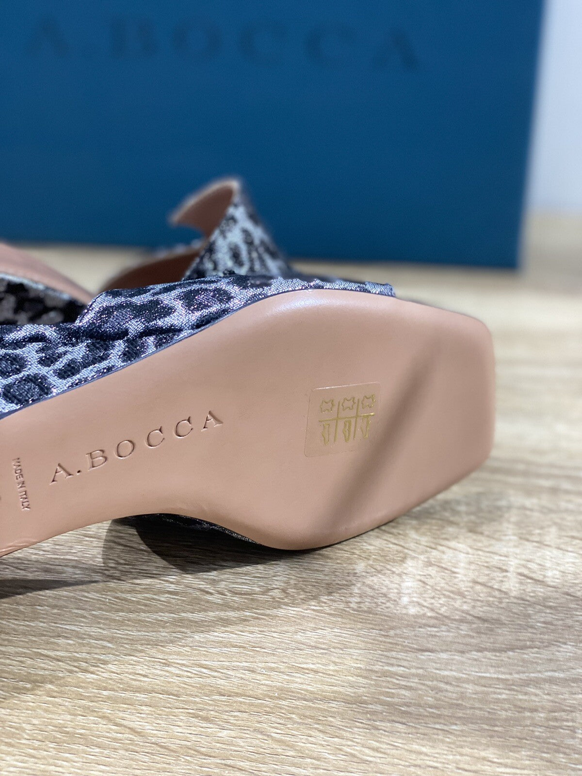 A.Bocca Sandalo Zeppa Donna Pelle Nero Glitter luxury woman Shoe  A.Bocca  41