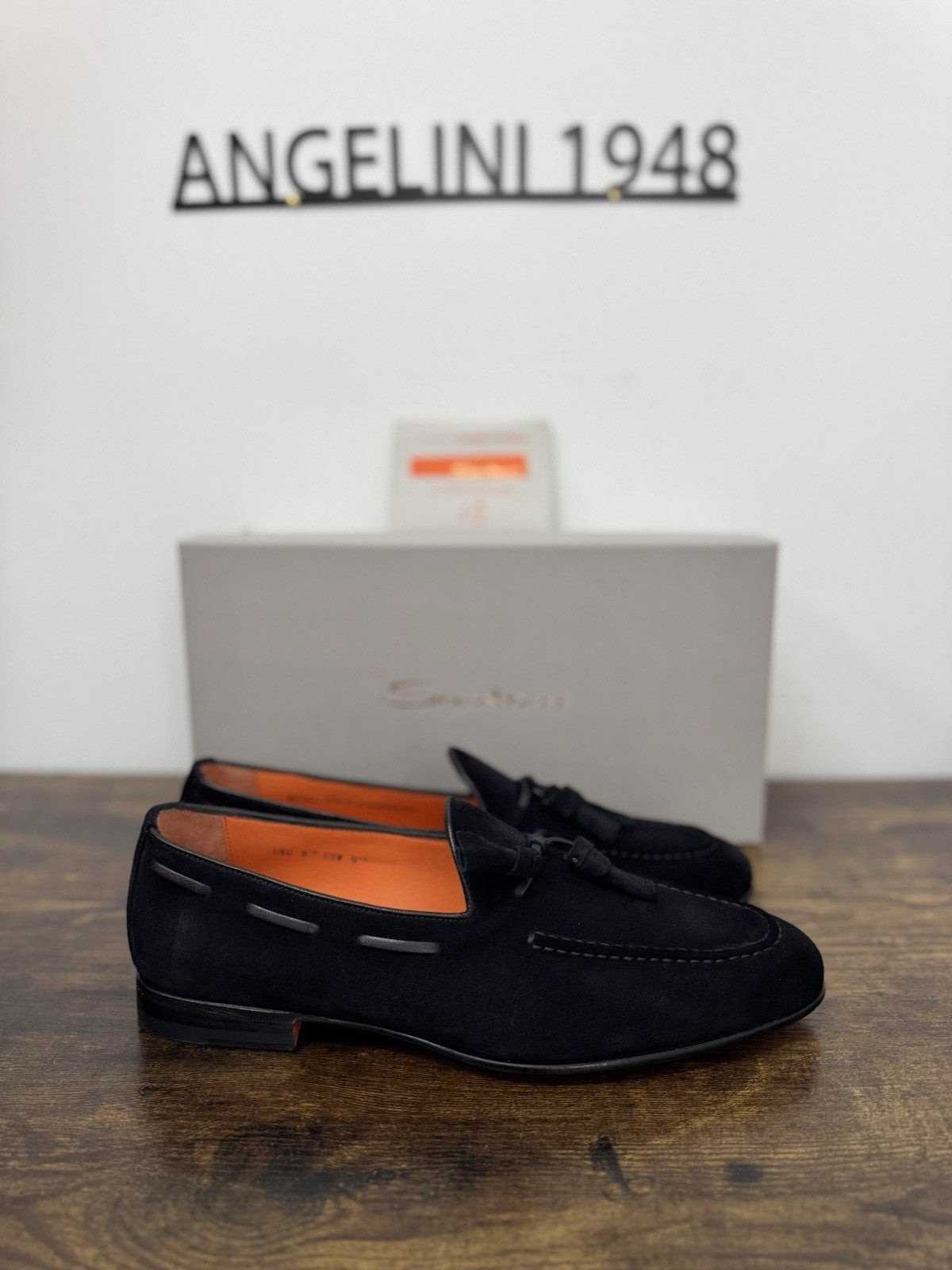 Santoni Mocassino Tassel  Pelle Suede Blu     Luxury Santoni Uomo 42.5