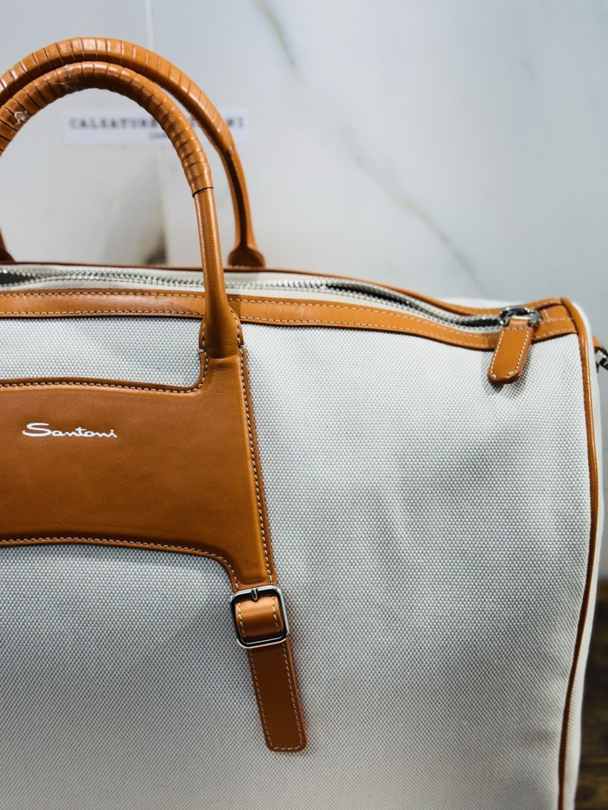 Borsone  Weekend Viaggio Santoni  Travel Bag Santoni Men Business Arancio