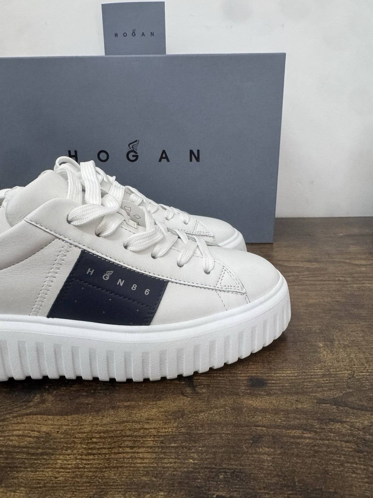 Hogan H-stripes New H Band Pelle Bianca Memory Foam Scarpa Hogan Uomo 41