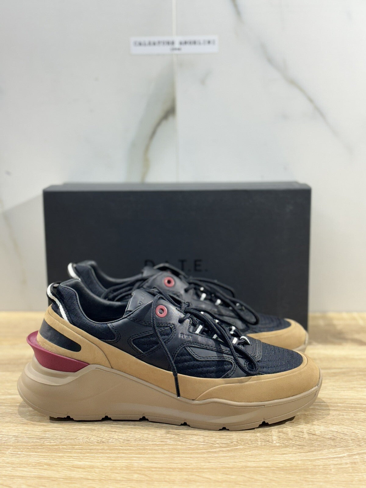 D.A.T.E Fuga Method  Nero Beige    Uomo  sneaker Pelle    Casual Shoes 44