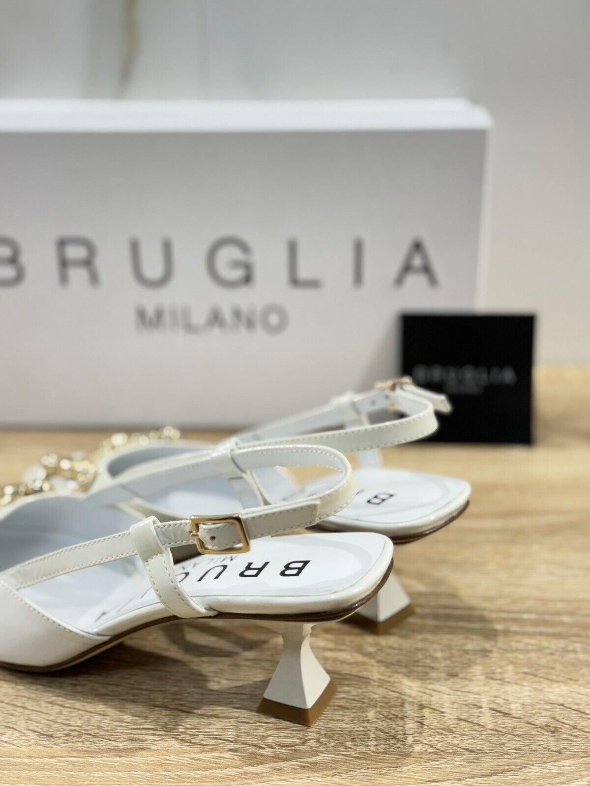 Bruglia Milano Slingback  Donna Bianca  Luxury Casual Sandal  Handmade 36