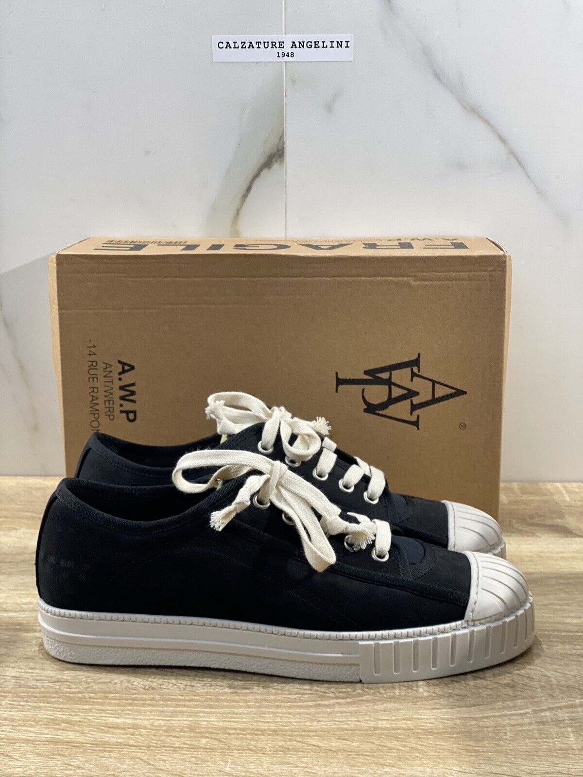 AWP Antwerp Sneaker uomo van dick pelle nero casual sneaker 44