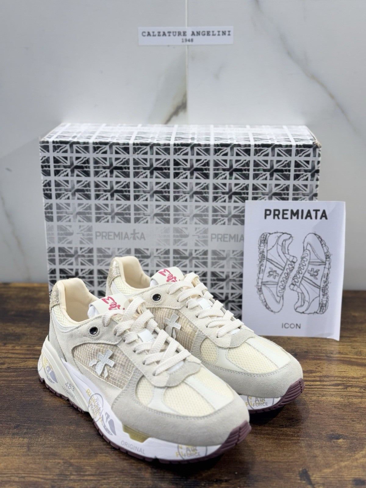 Premiata Mase Sneaker Pelle Beige  Casual Premiata Scarpa Donna 41
