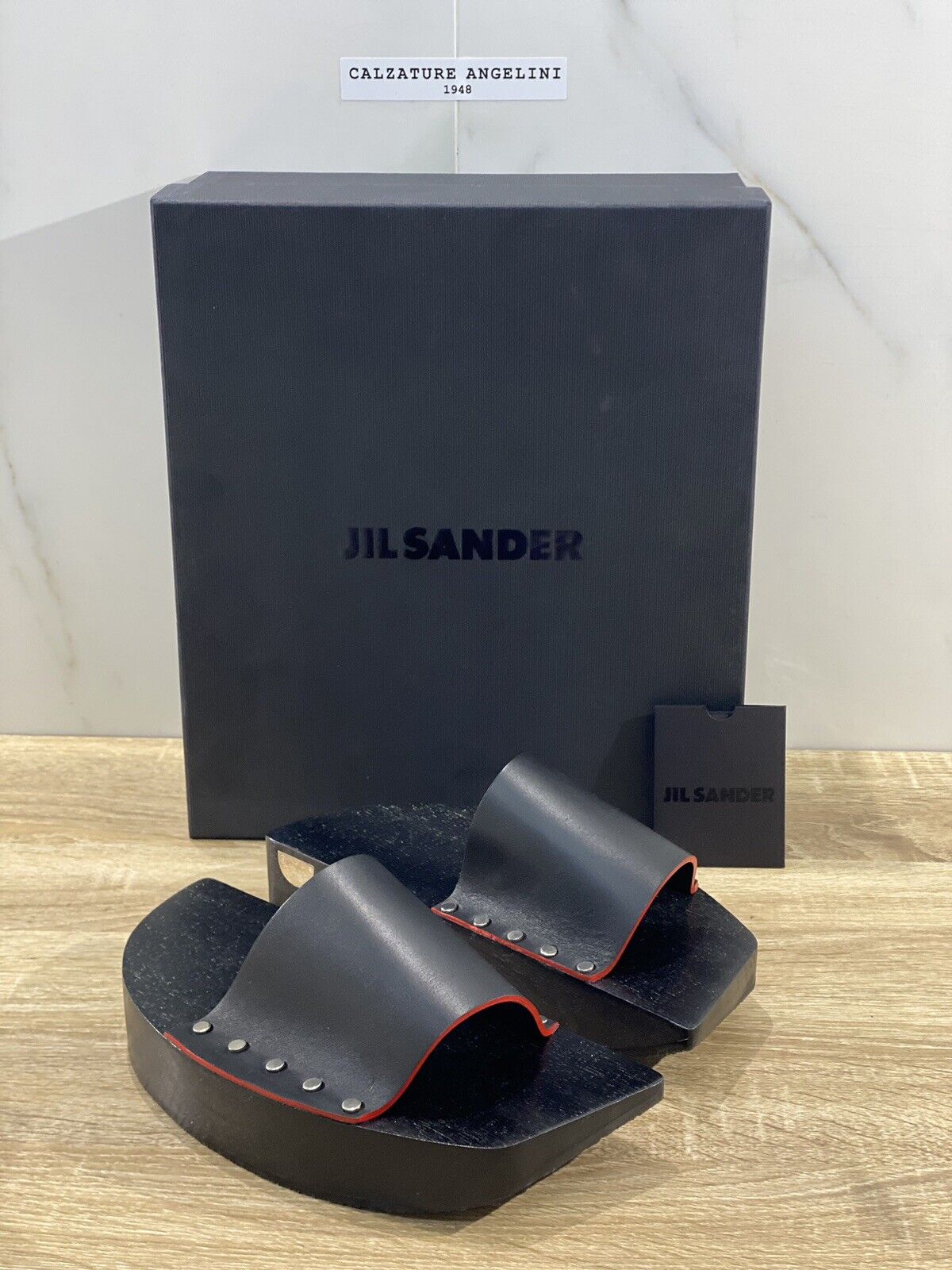 Jil Sander Japanese clog waxy Nero pelle luxury jil sander woman shoes 36