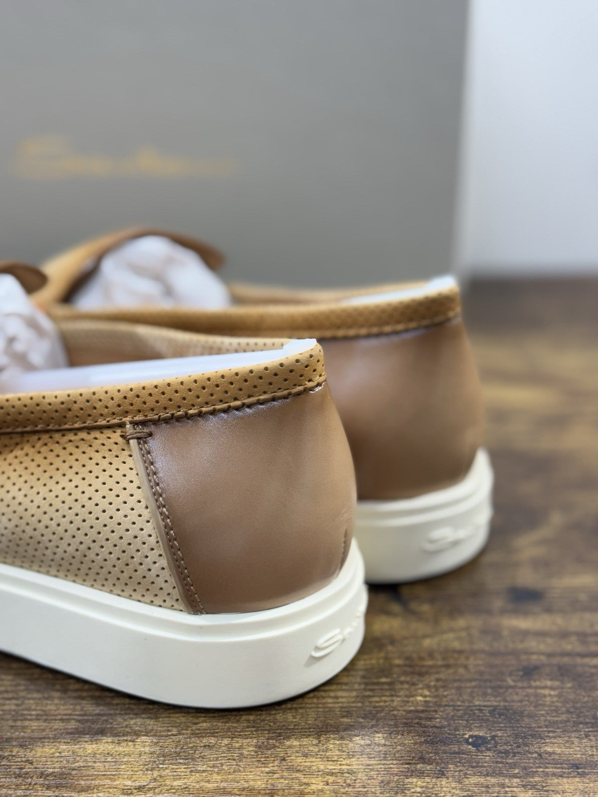 Santoni Mocassino Summer Walk Pelle  Light Brown Luxury Santoni Scarpe Uomo 46