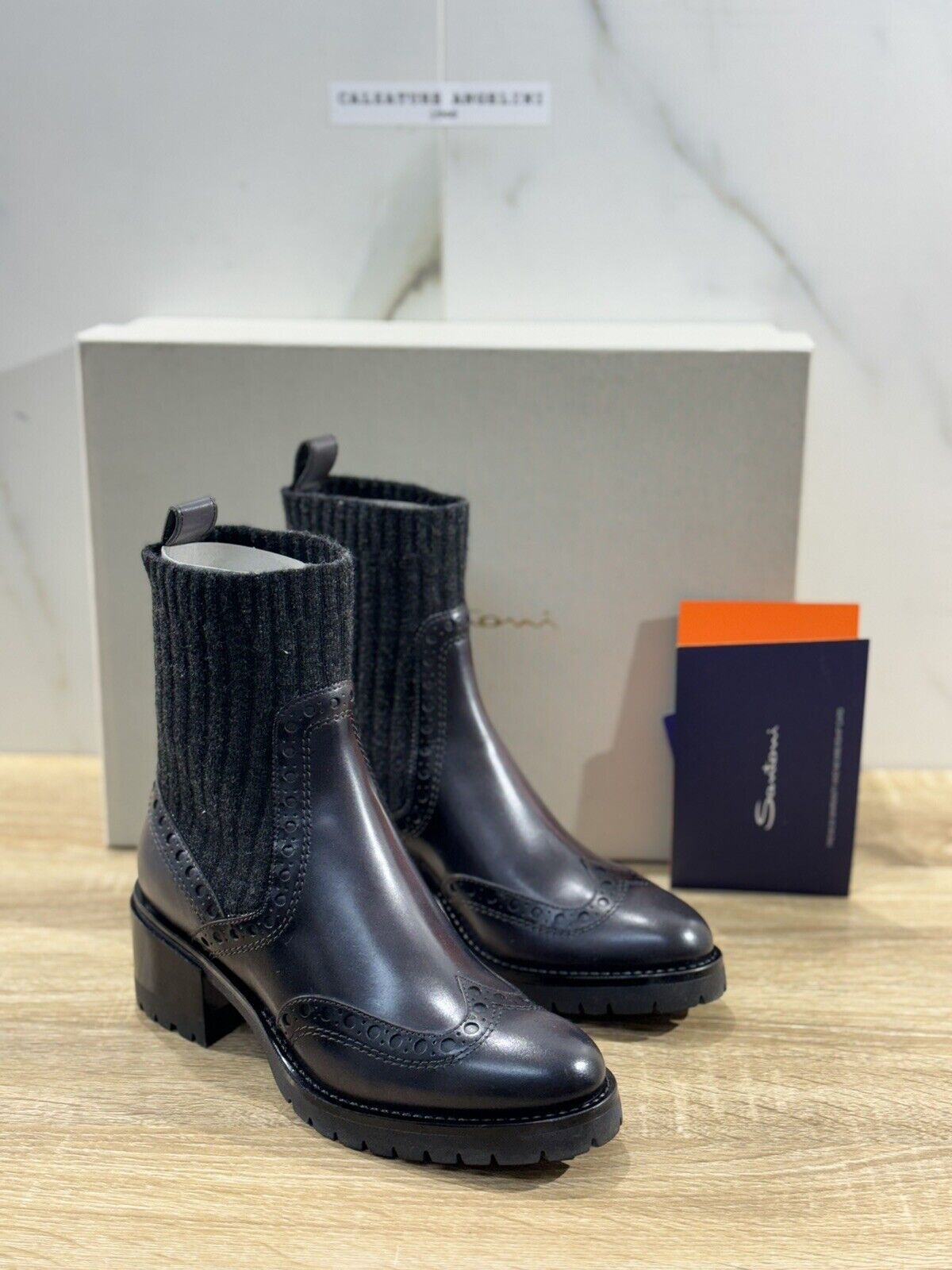 Santoni Chelsea Boot  Donna In Pelle Grey   Luxury Woman Boot Santoni 40.5