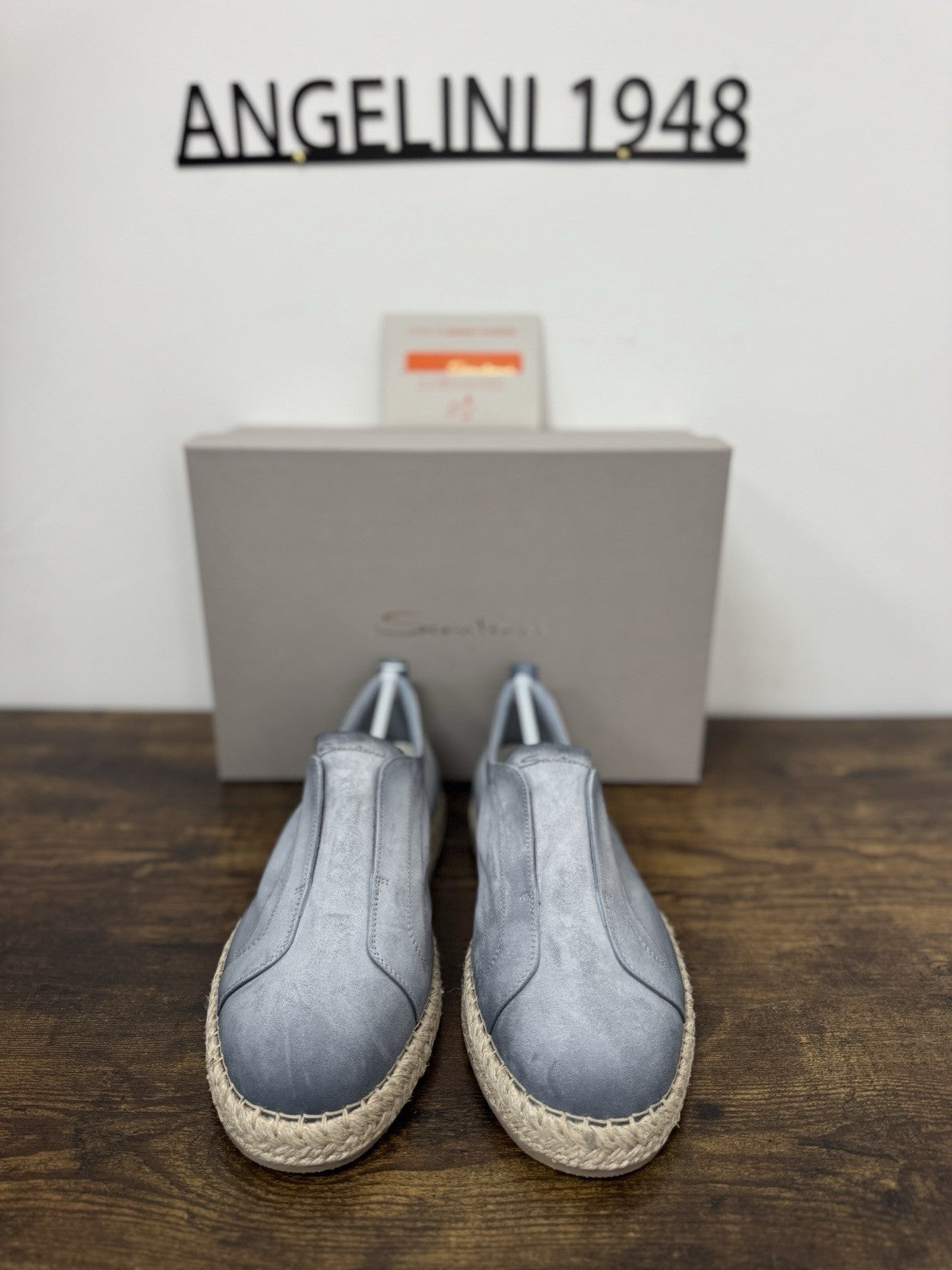 Santoni Slip On Suede Light Blue Casual Luxury Santoni Uomo 42,5