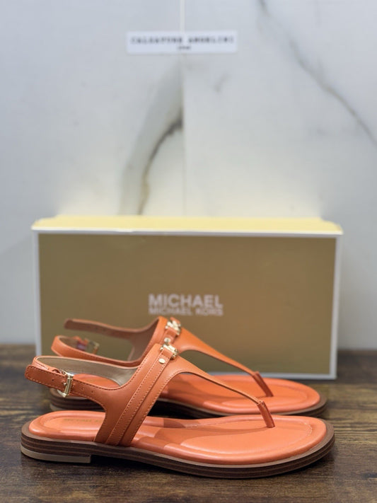 Michael Kors Sandalo Mandy Thong Sandal  Pelle Arancio Donna 37