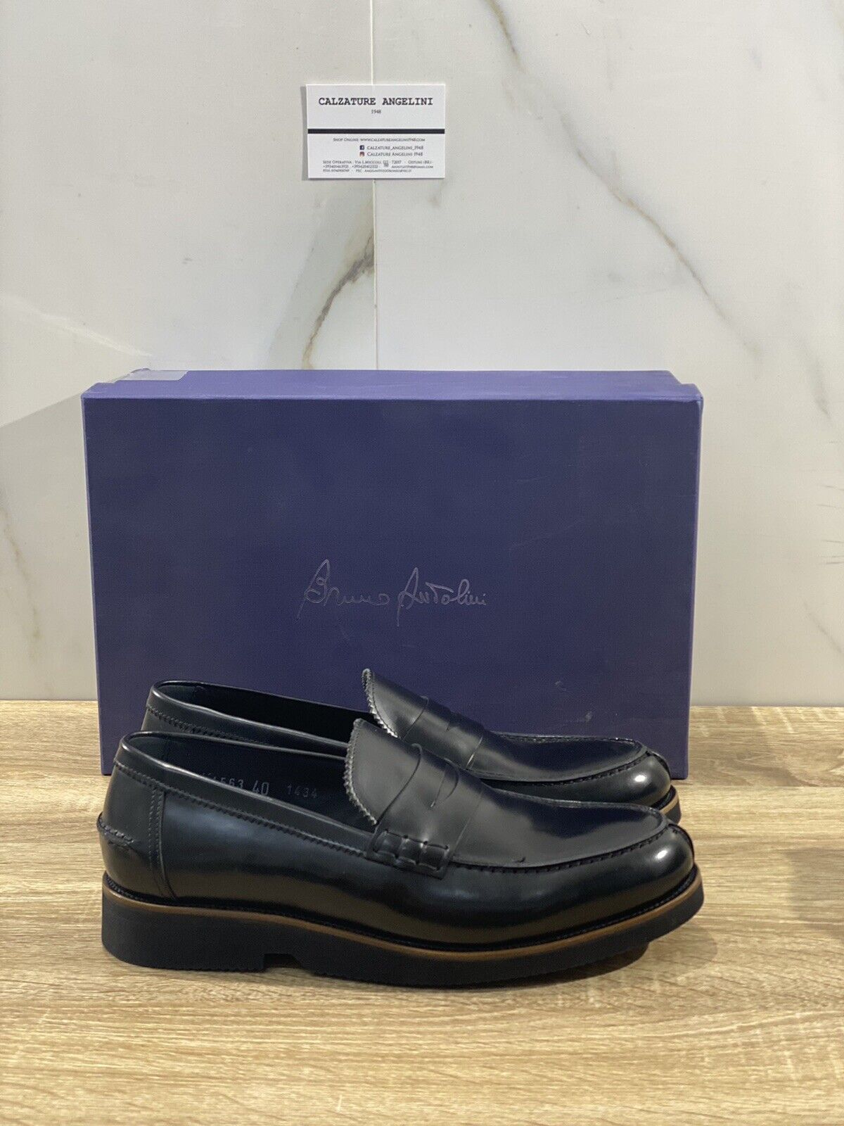 Bruno Antolini Mocassino uomo polish nero fondo Gomma Extra Light 40