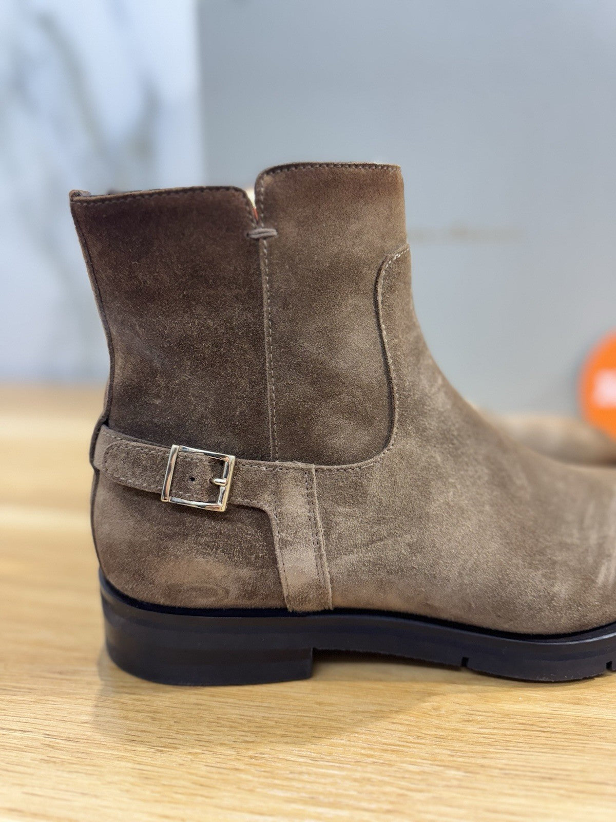 Santoni Chelsea Boot Suede Cuoio Luxury Santoni Boot Uomo 41.5
