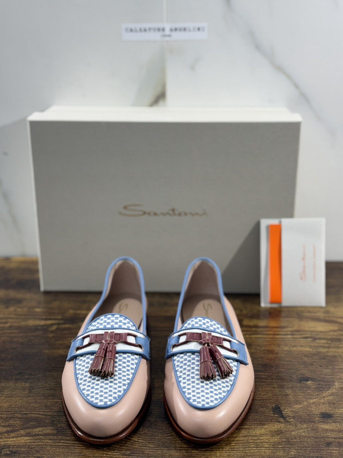 Santoni Mocassino Donna Pelle  Cipria Nappine  Casual Loafer Santoni 39.5