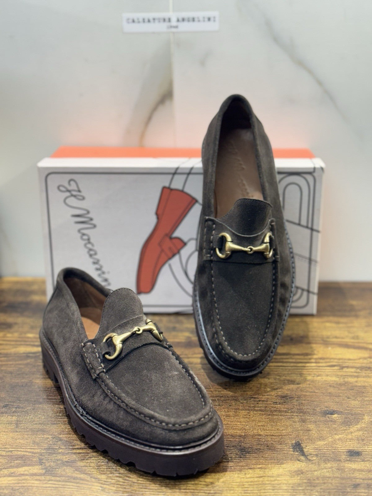 Il Mocassino Suede Testa Moro Casual Scarpa Uomo Fatta A Mano Fondo Vibram 42