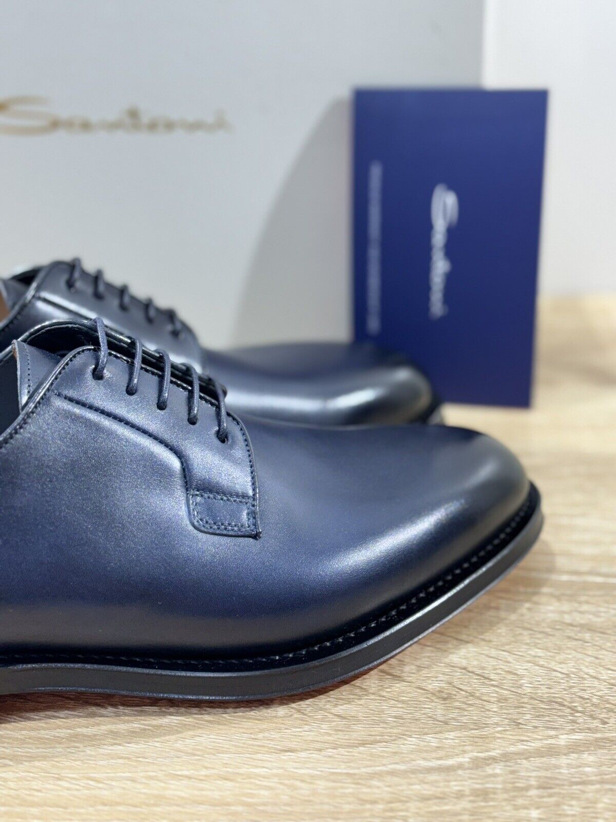 Santoni  Derby     Uomo  Pelle Blu       Men Shoes Santoni Stringata 41