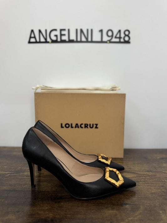Lola Cruz Décolleté Pelle Nero Tacco 85 Casual Donna 36