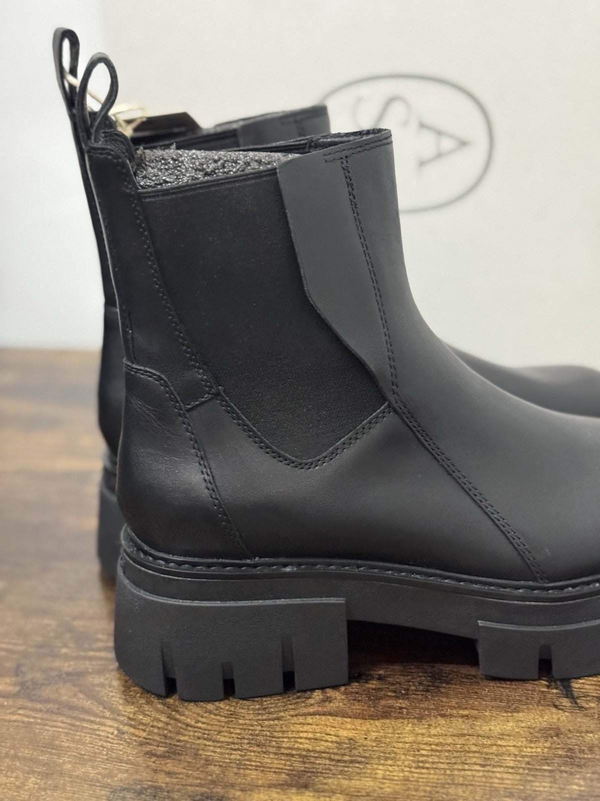 Ash Links Combat Boot Pelle Nero Casual Ash Donna 39