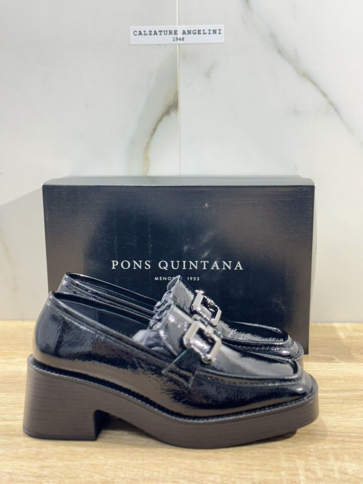 Pons Quintana Mocassino Donna Pelle Nero   Con Tacco  Casual Loafer 39