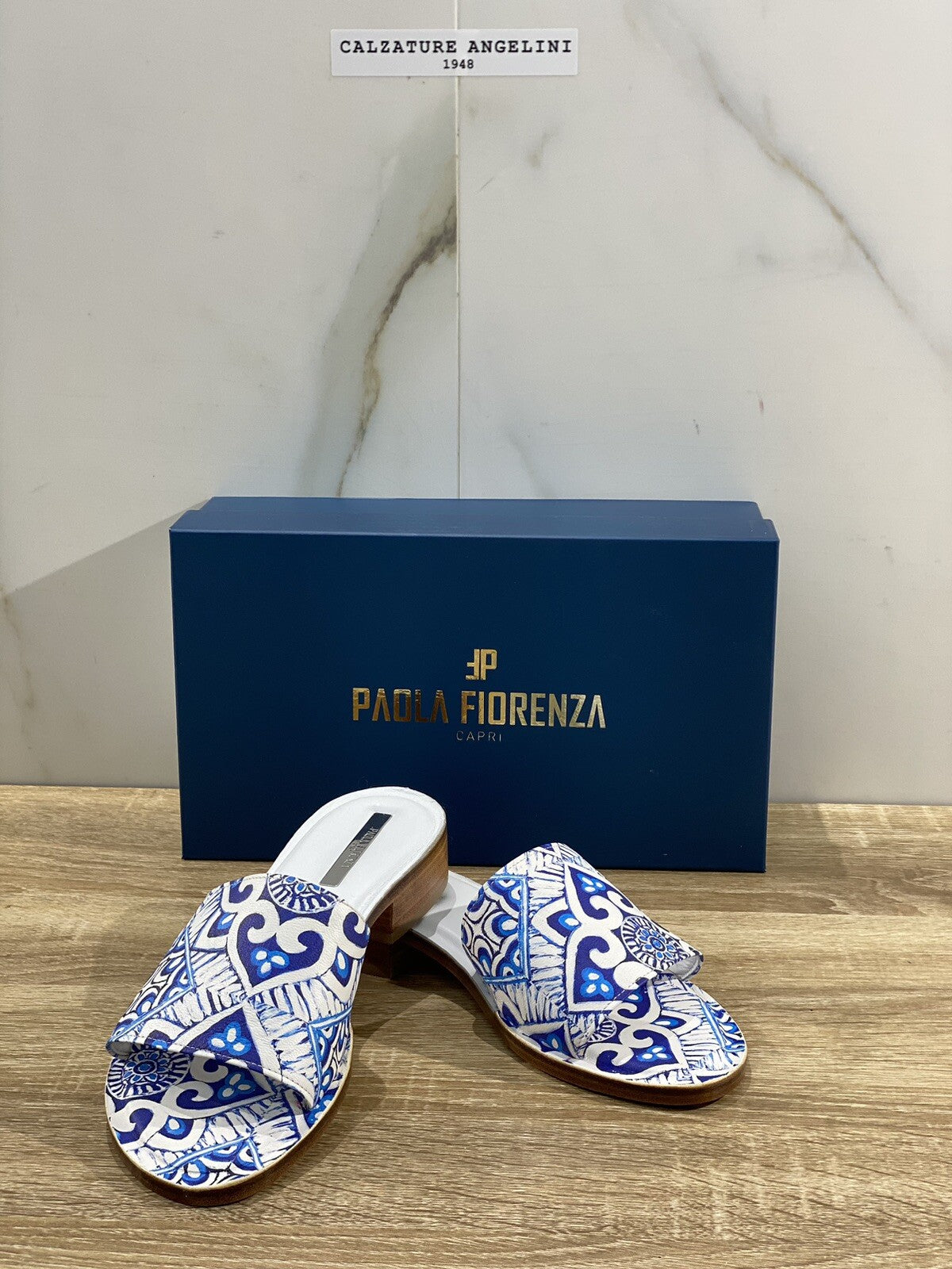 Paola Fiorenza Capri Sandalo Donna Maiolica Blu Fatte A Mano 38
