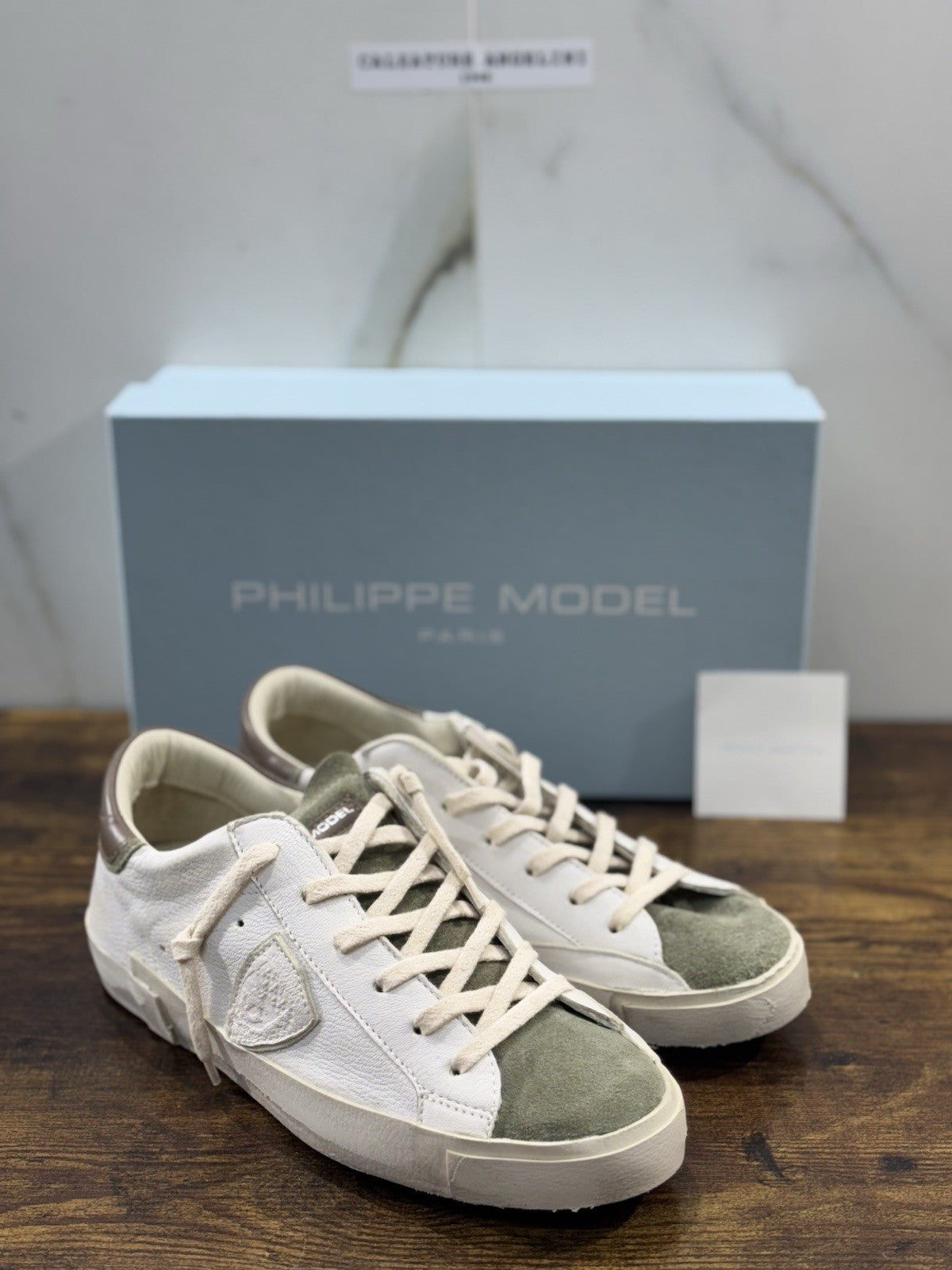 Philippe Model  Paris L u Pelle Bianca Military    Casual Uomo 40