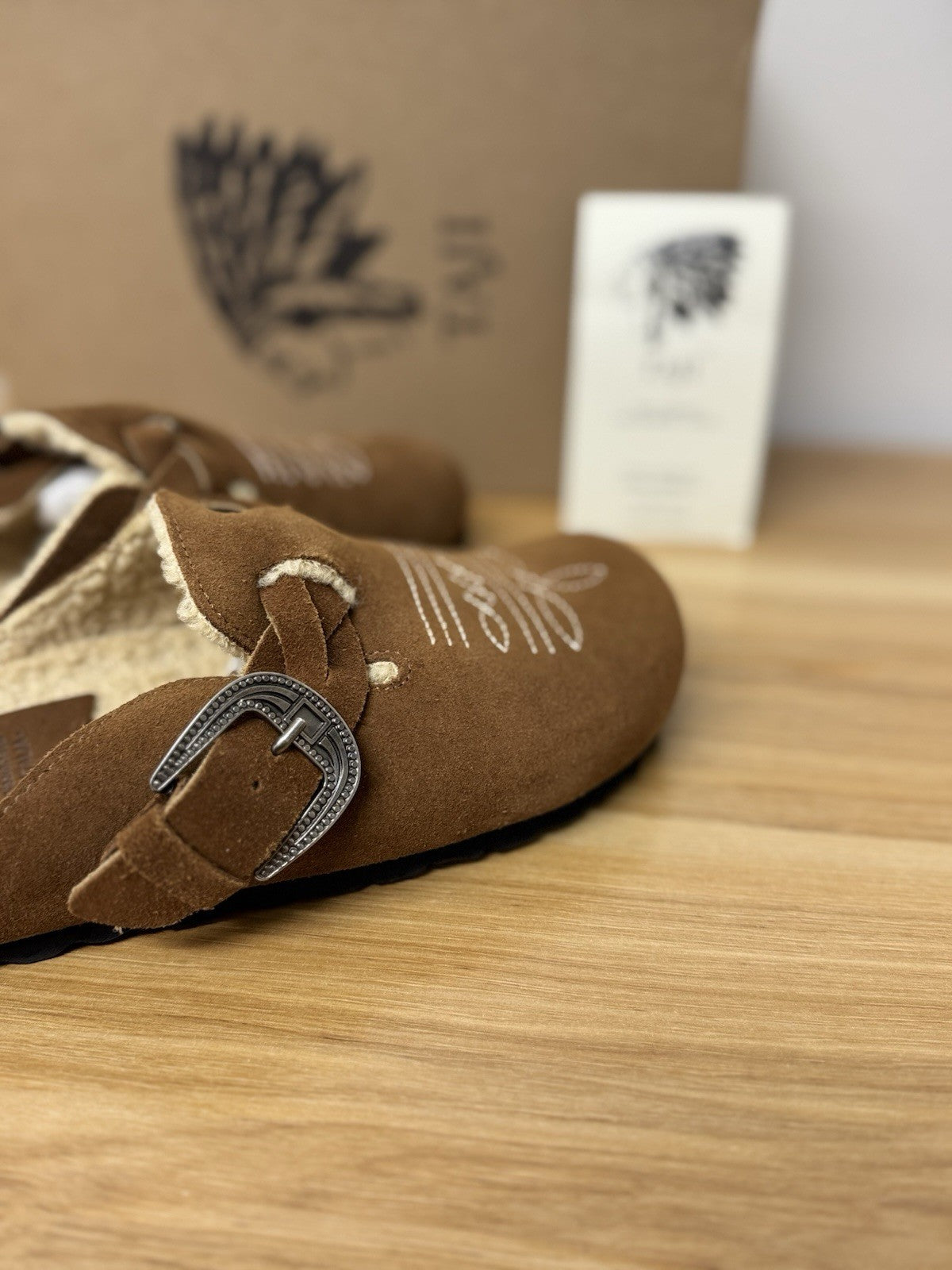 Taji Sabot Texano Pelliccia Interna Casual Suede Tabacco Donna 37