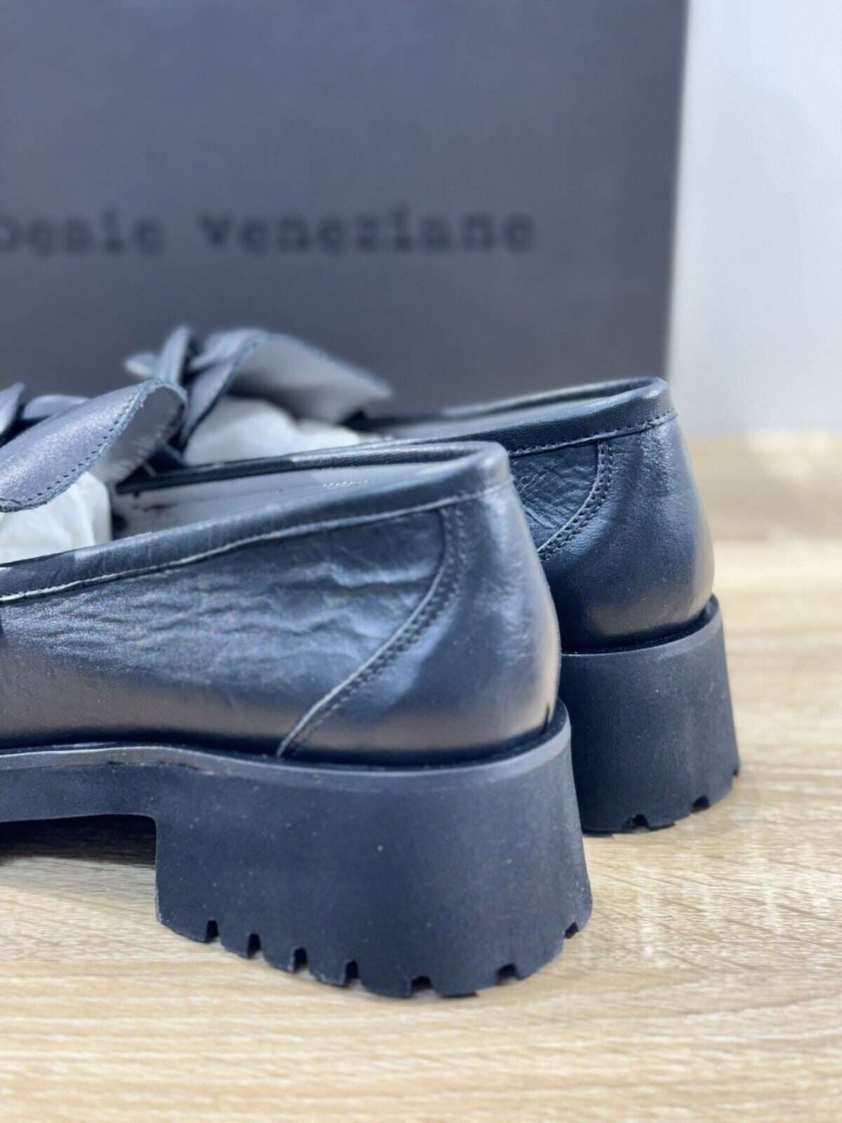 Poesie Veneziane Mocassino Donna Pelle Nero Extra Light Made In Italy 41