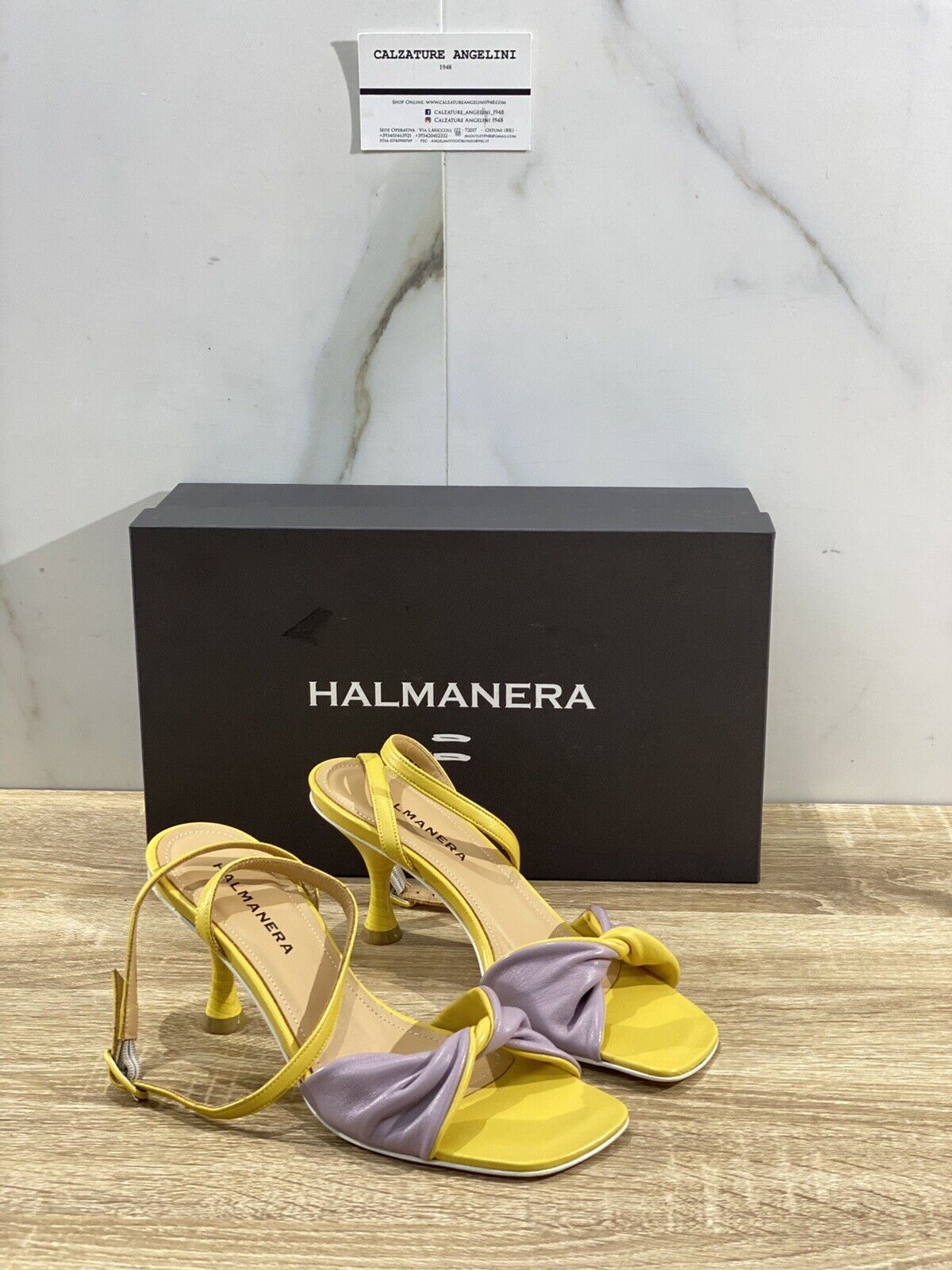 Halmanera Sandalo donna  in pelle Malva Giallo  36