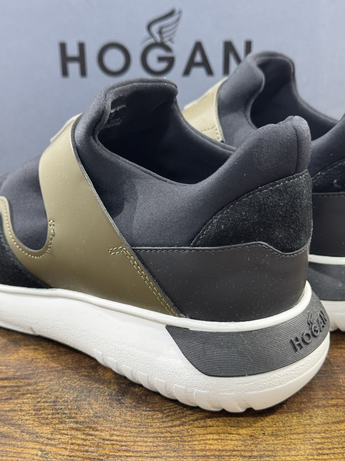 Hogan Interactive H371 Slip On Pelle Nero Verde Casual Hogan Uomo 39