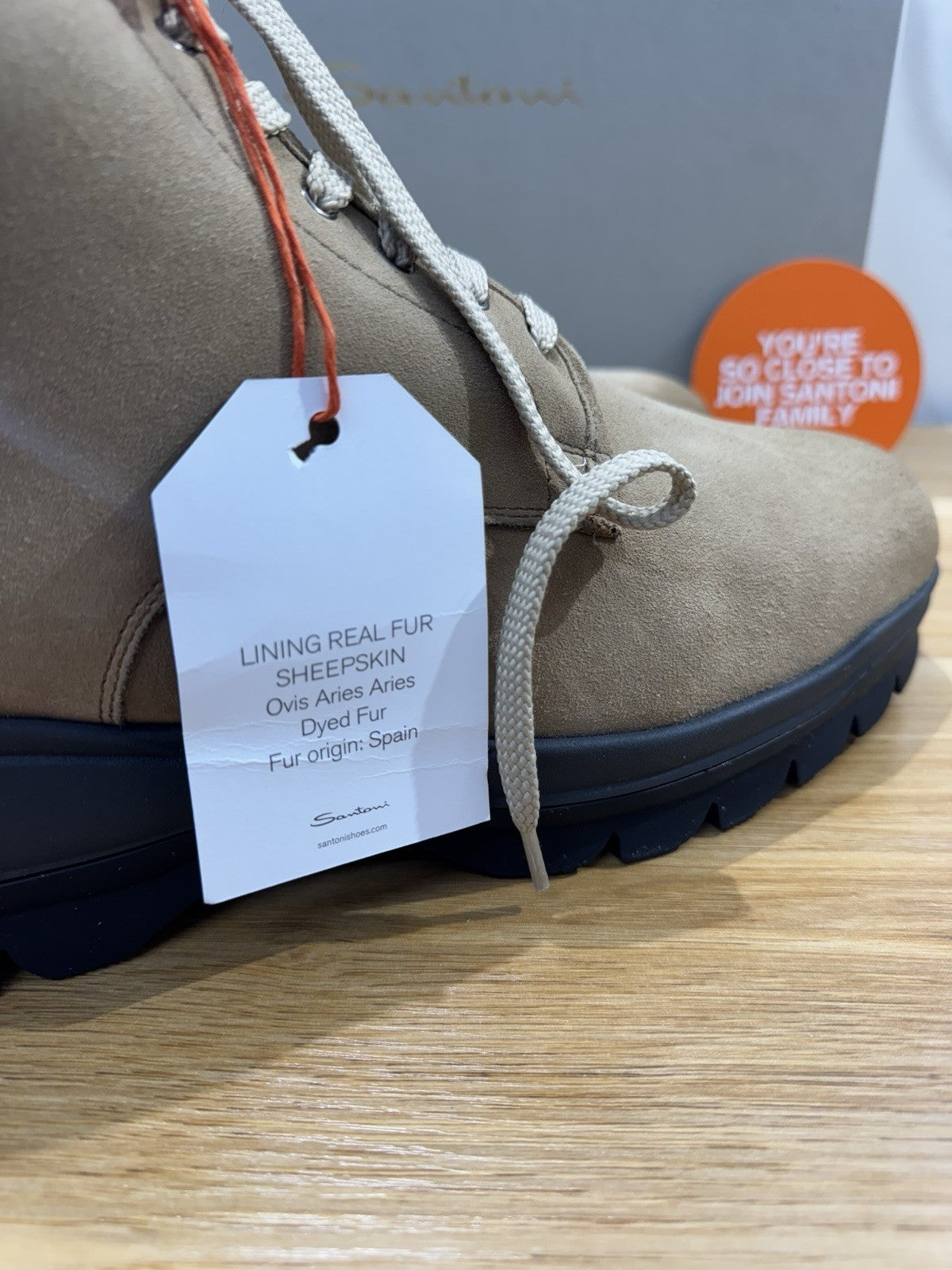 Santoni Polacco Uomo Suede Beige Pelliccia Interna Luxury Santoni Uomo 43