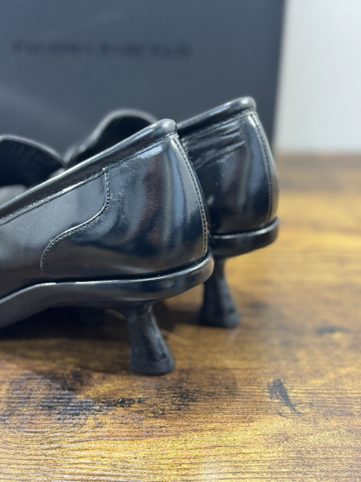 Paloma Barcelo’ Mocassino Nela     Pelle Nera Con Tacco     Casual Loafer 40