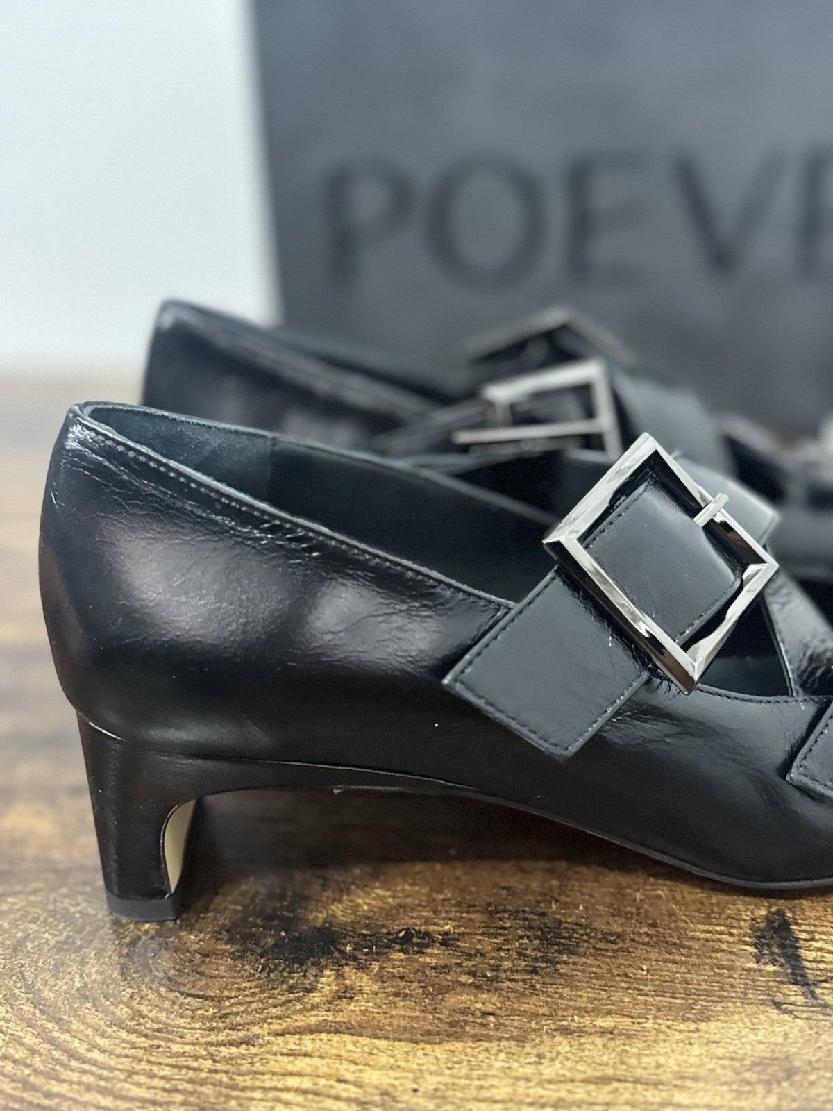Poeve Mocassino Con Tacco  Pelle Nero Causal Donna 39