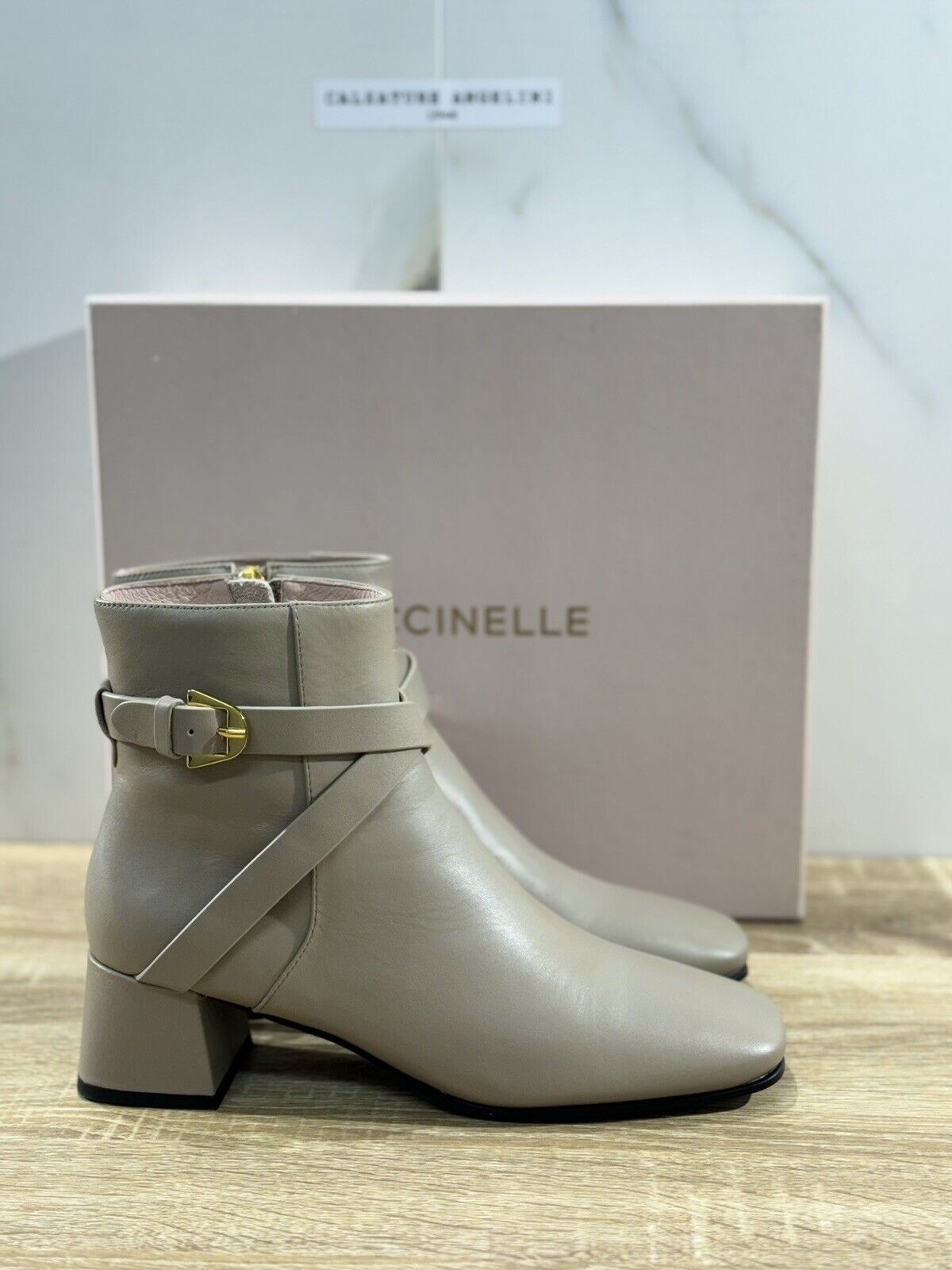 Coccinelle Stivaletto Donna Pelle  Taupe  Tacco Luxury Coccinelle Woman Boot 40