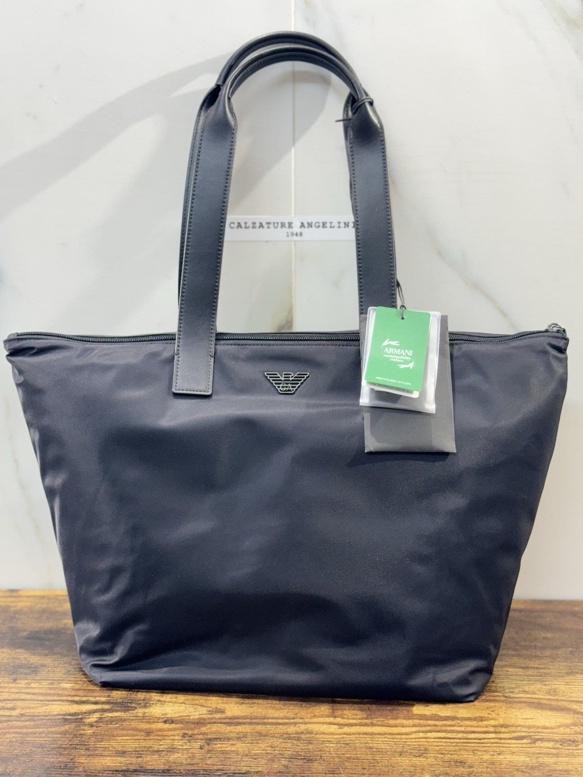Emporio Armani Shopping Media In Nylon Riciclato   Casual Armani Borsa Donna
